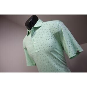 Tasc Golf Polo Wicking Stretch Athletic Shirt Polka Dot Short Sleeve Mens Medium